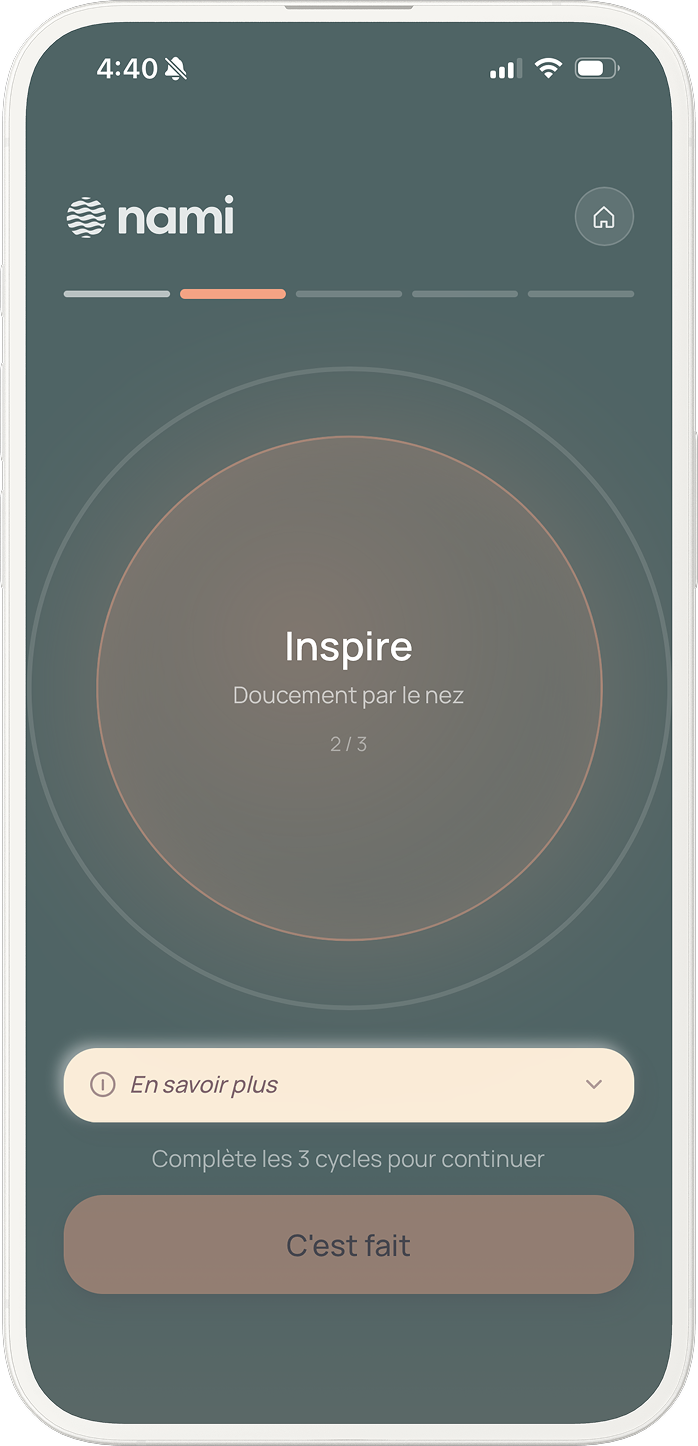 Aperçu de l'application Nami